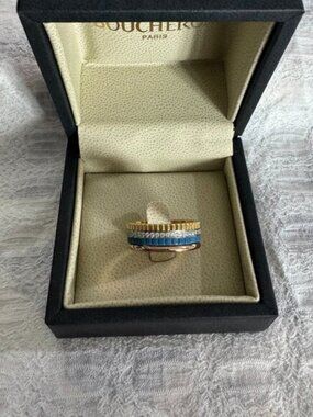 Boucheron 18kt Yellow And Rose Gold Quatre Blue Edition Diamond Ring